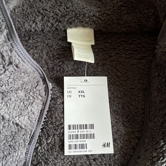 Charcoal Gray 1/4 Zip Teddy Pullover NWT - Picture 7 of 7
